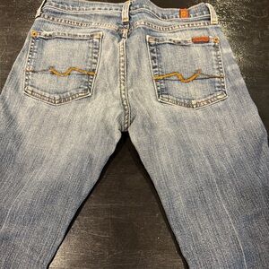 7 For All Mankind Light Blue Straight Jeans for Women